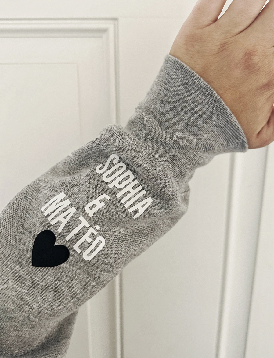 LOVE ON THE CUFF ♡ build your own varsity sweatshirt with personalized cuff