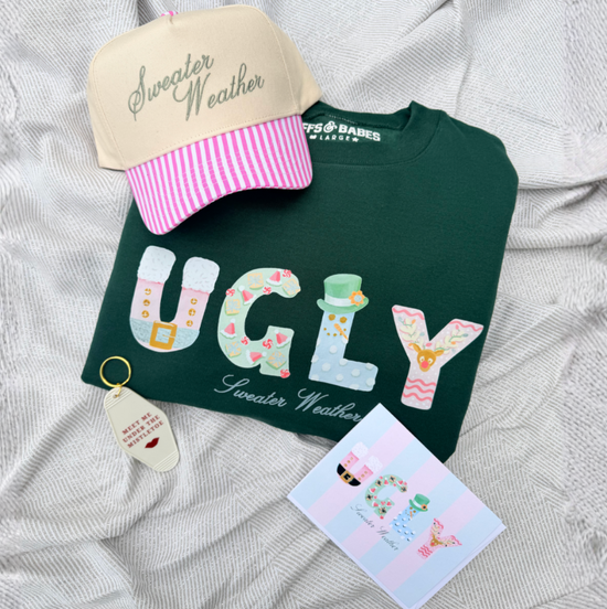 SIGNED SWEATER WEATHER BUNDLE ♡ holiday junkie sweatshirt, hat, keychain & card bundle