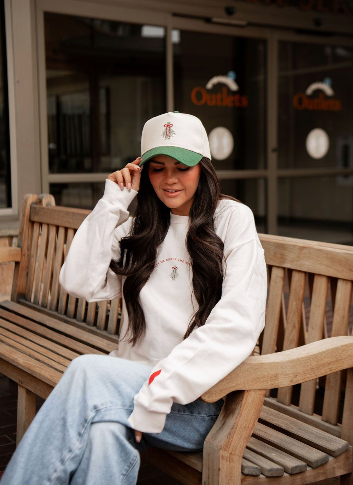 MISTLETOE ♡ holiday junkie x ivory sweatshirt