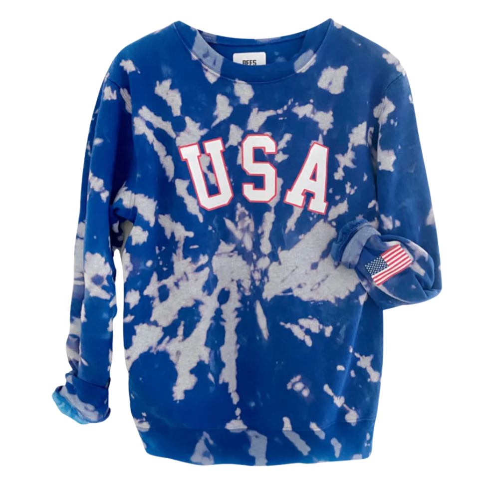 TRU AMERICAN ♡ USA tie-dye graphic sweatshirt