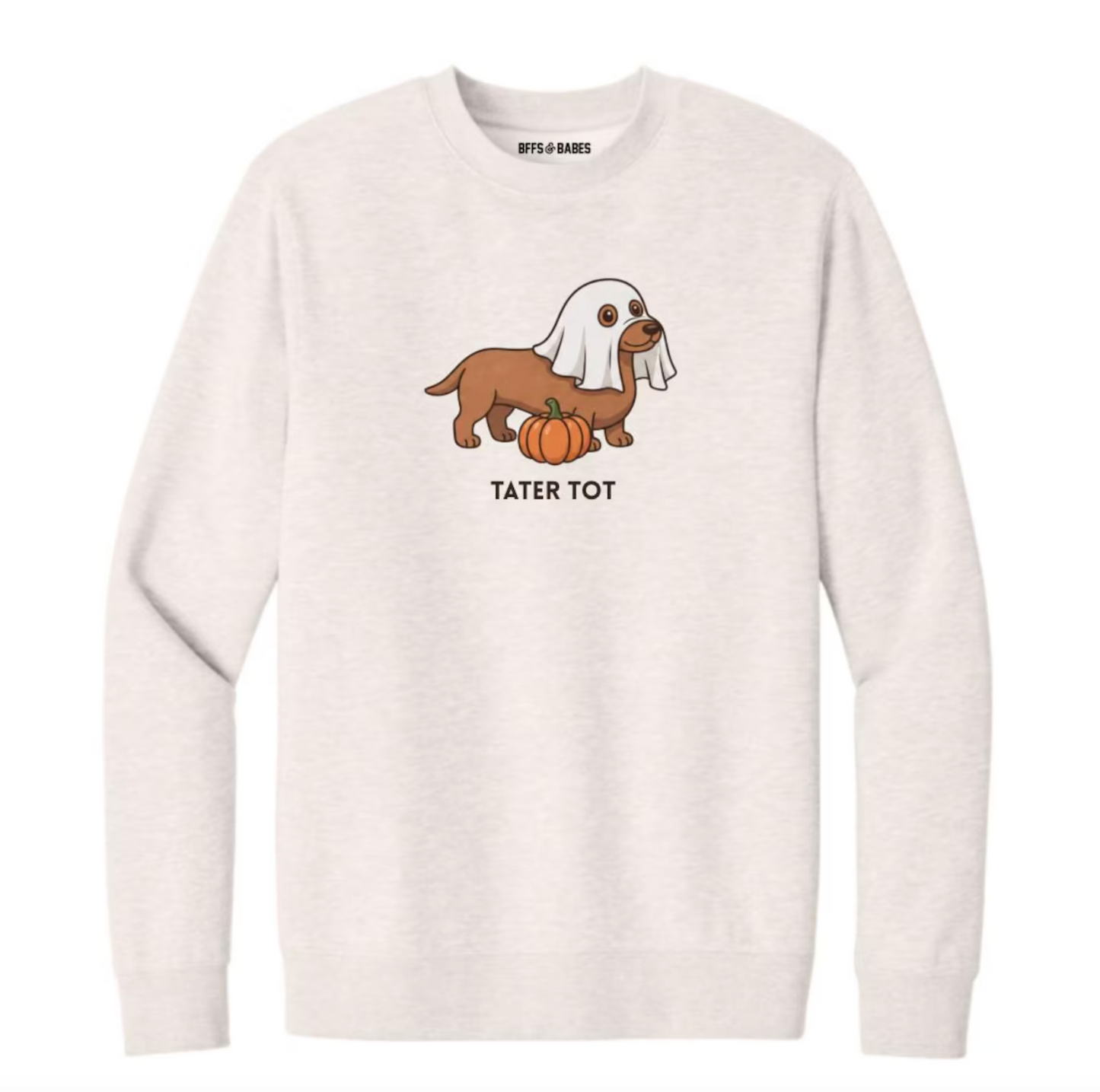 HALLOWEENIE ♡ personalized dachshund ghost sweatshirt
