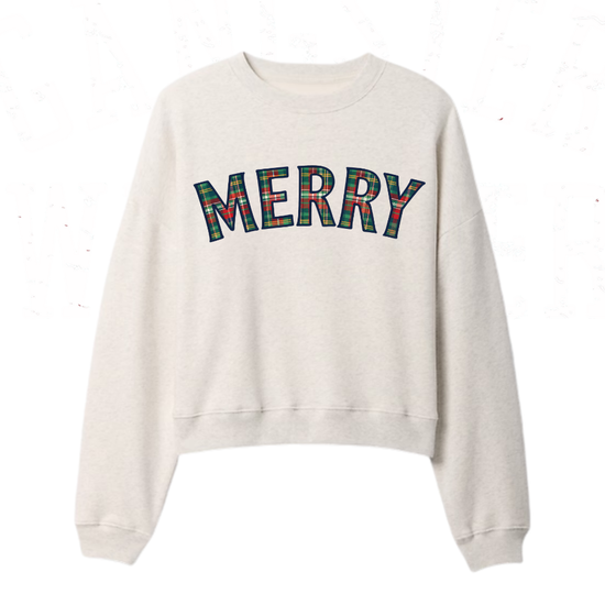 MERRY PLAID ♡ printed sweatshirt