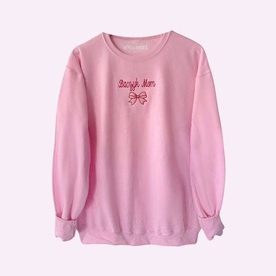 BOW STITCH ♡ adult custom embroidered sweatshirt with bow