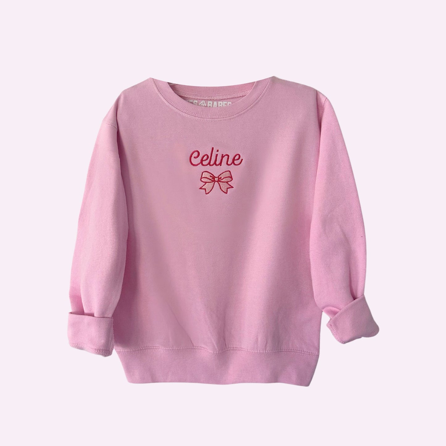 BOW STITCH ♡ toddler custom embroidered sweatshirt with bow