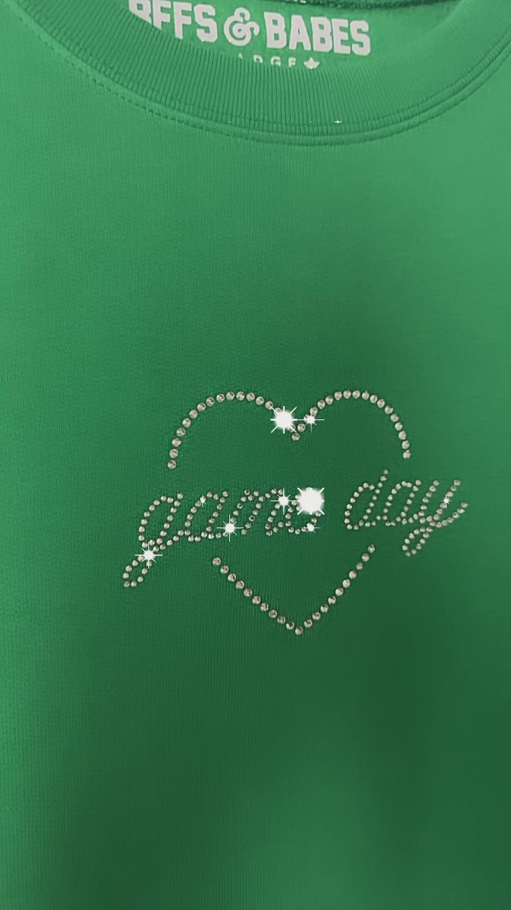 Load and play video in Gallery viewer, GAME DAY SHINE ♡ rhinestone sweatshirt
