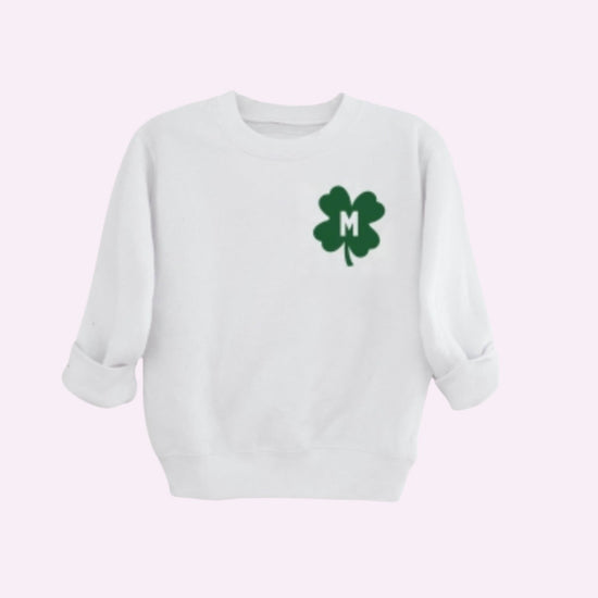 LUCKY U ♡ personalizable shamrock toddler + youth sweatshirt