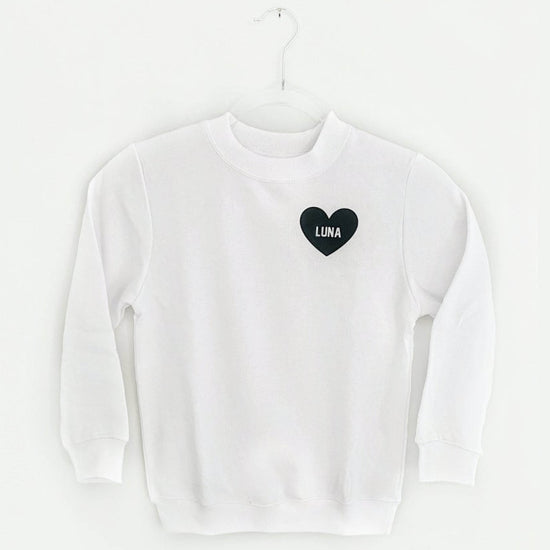 Load image into Gallery viewer, HEART U MOST ♡ white baby &amp;amp; kids sweatshirt
