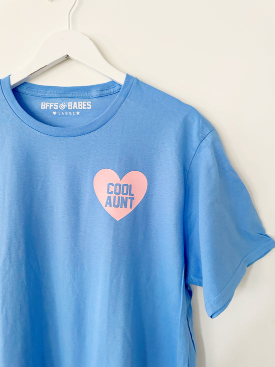HEART U MOST ♡ blue adult tee with light pink heart
