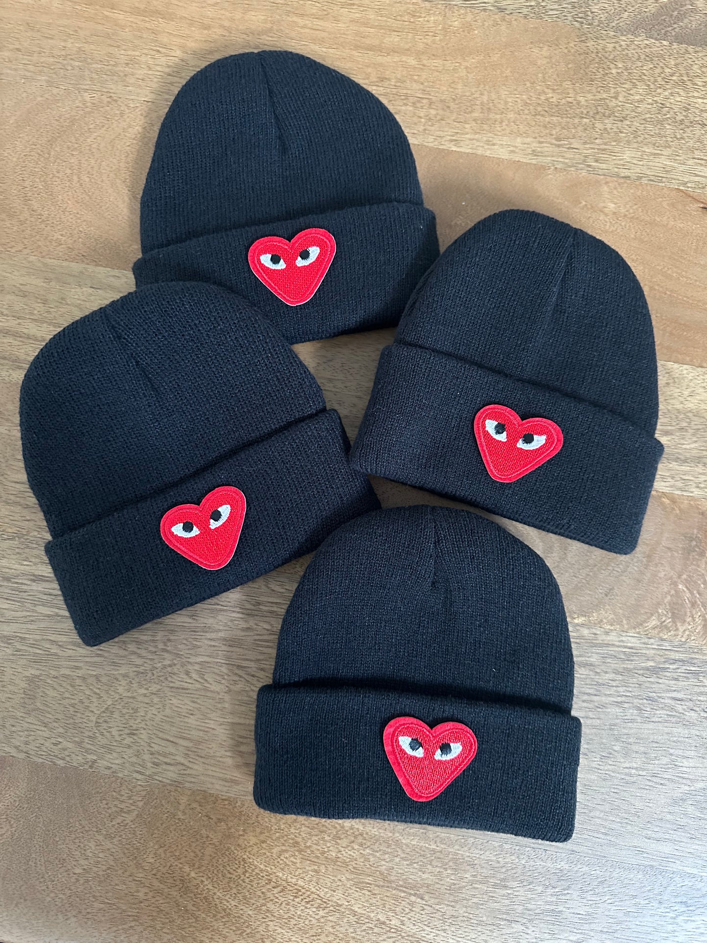 Load image into Gallery viewer, BABY PATCH BEANIE ♡ baby beanie with red heart patch

