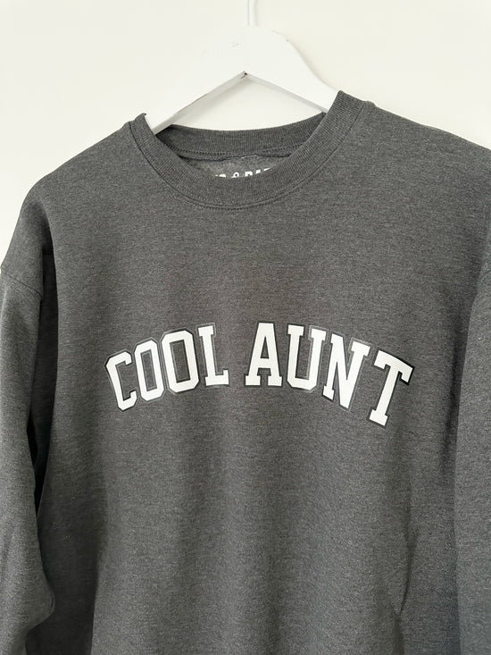 COLLEGIATE AUNT ♡ heather gray cool aunt sweatshirt