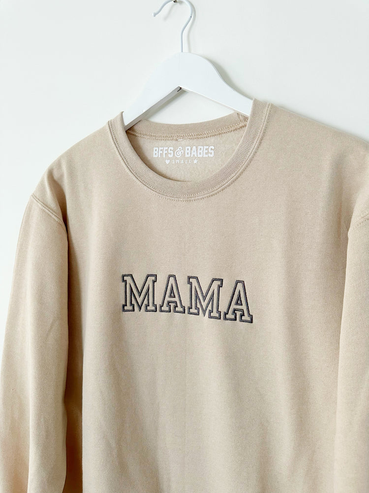 
                
                    Load image into Gallery viewer, MAMA VARSITY STITCH ♡ embroidered mama sweatshirt
                
            