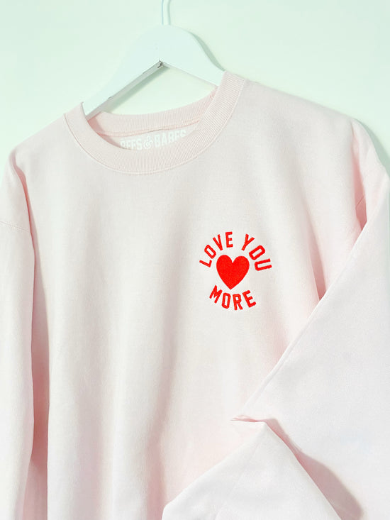 Load image into Gallery viewer, LOVE U MORE ♡ adult embroidered sweatshirt

