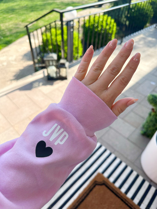 LOVE ON THE CUFF ♡ orchid cool aunt hoodie sweatshirt with personalized cuff
