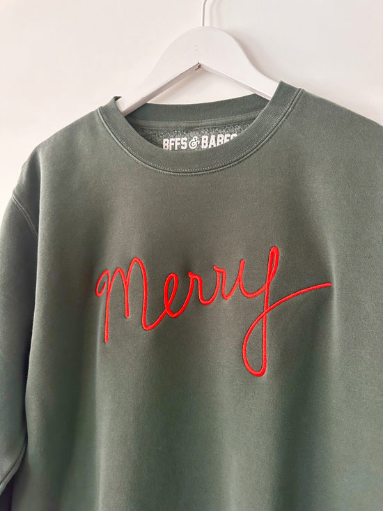 Load image into Gallery viewer, ULTRA MERRY ♡ embroidered merry sweatshirt
