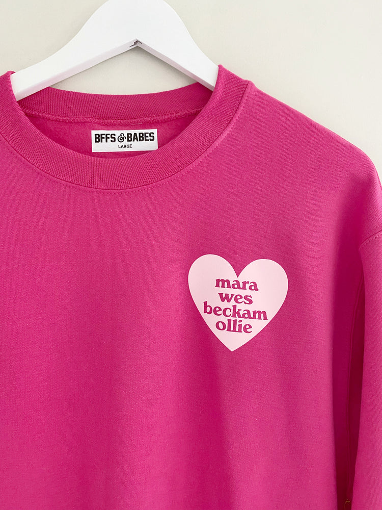 
                
                    Load image into Gallery viewer, HEART U MOST 2.0 ♡ pink punch adult sweatshirt
                
            
