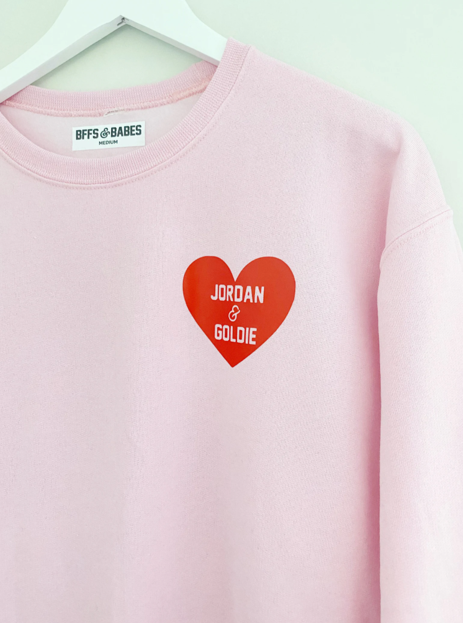HEART U MOST ♡ pink personalizable sweatshirt