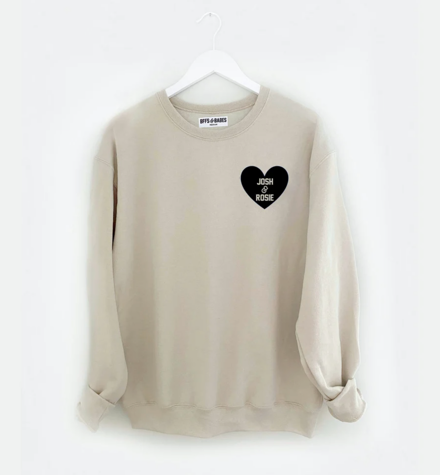 HEART U MOST ♡ beige personalizable sweatshirt
