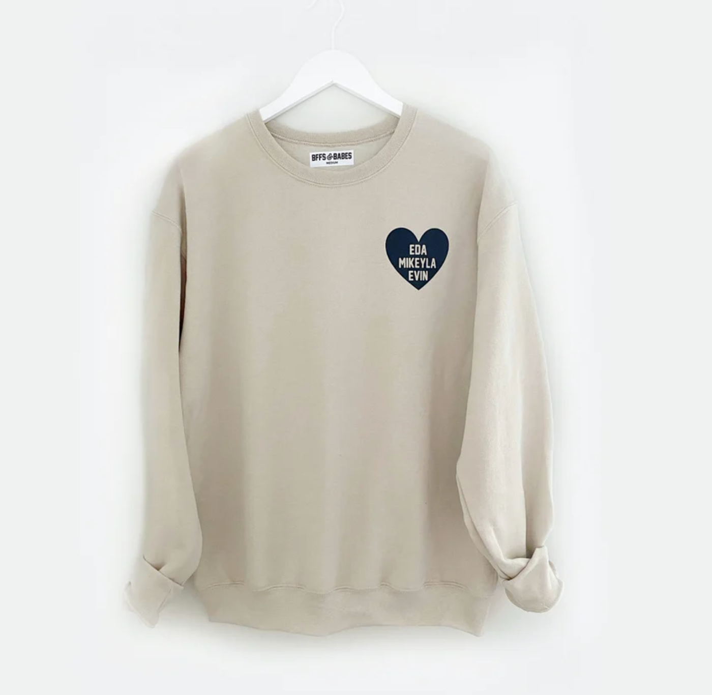 Load image into Gallery viewer, HEART U MOST ♡ beige personalizable sweatshirt
