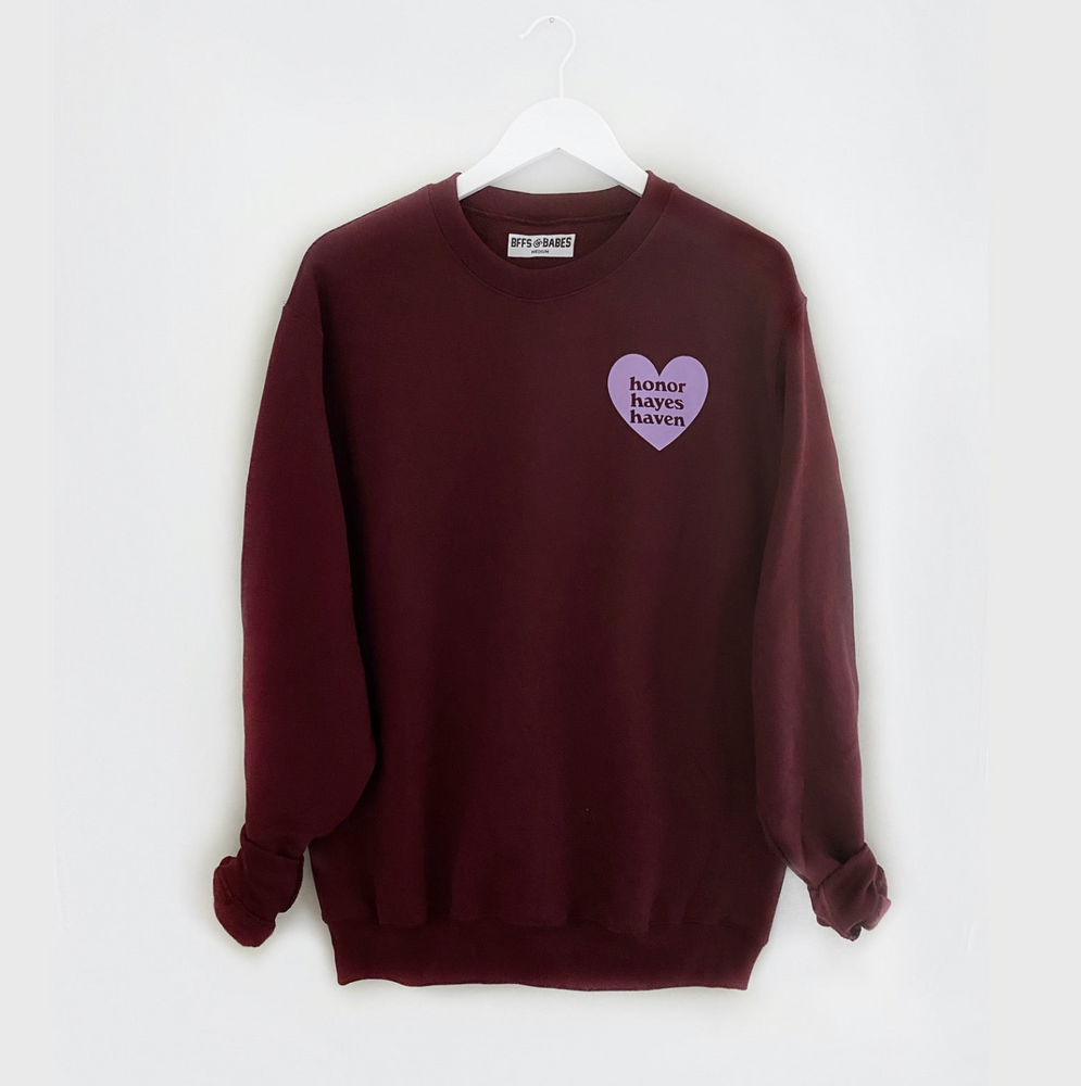 
                
                    Load image into Gallery viewer, HEART U MOST 2.0 ♡ burgundy adult sweatshirt
                
            