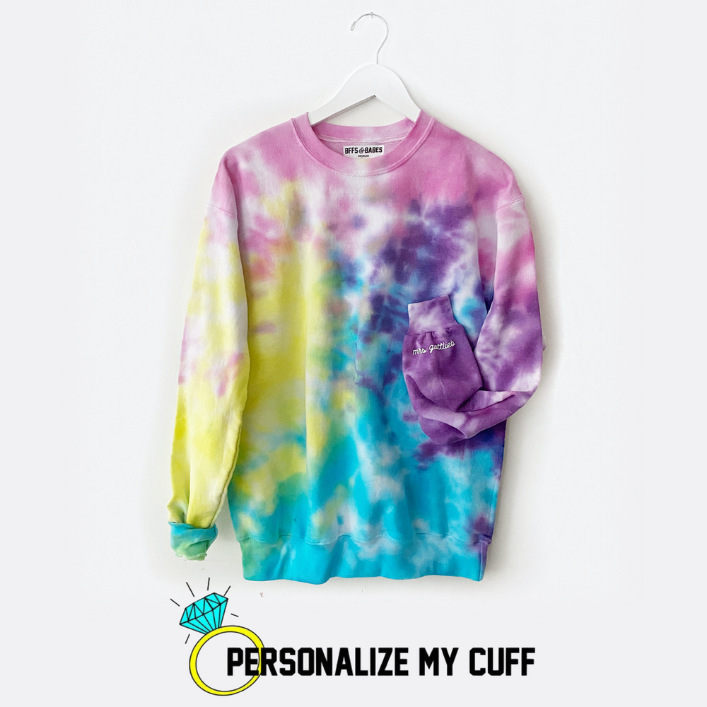 
                
                    Load image into Gallery viewer, CANDYE CRUSH ENGAGED AF ♡ custom cuff sweatshirt
                
            