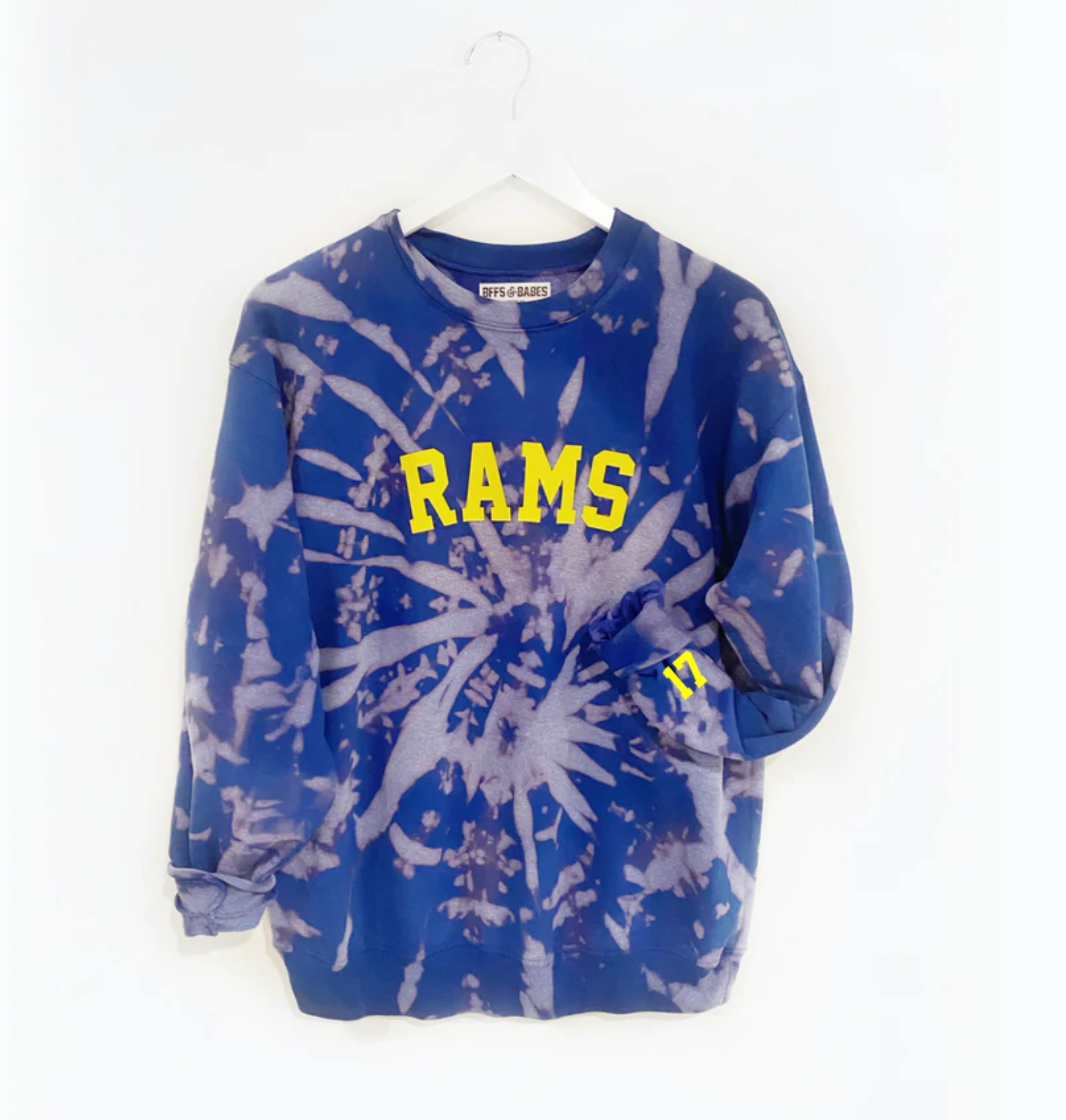 Load image into Gallery viewer, GO TEAM ♡ personalizable royal blue tie-dye sweatshirt
