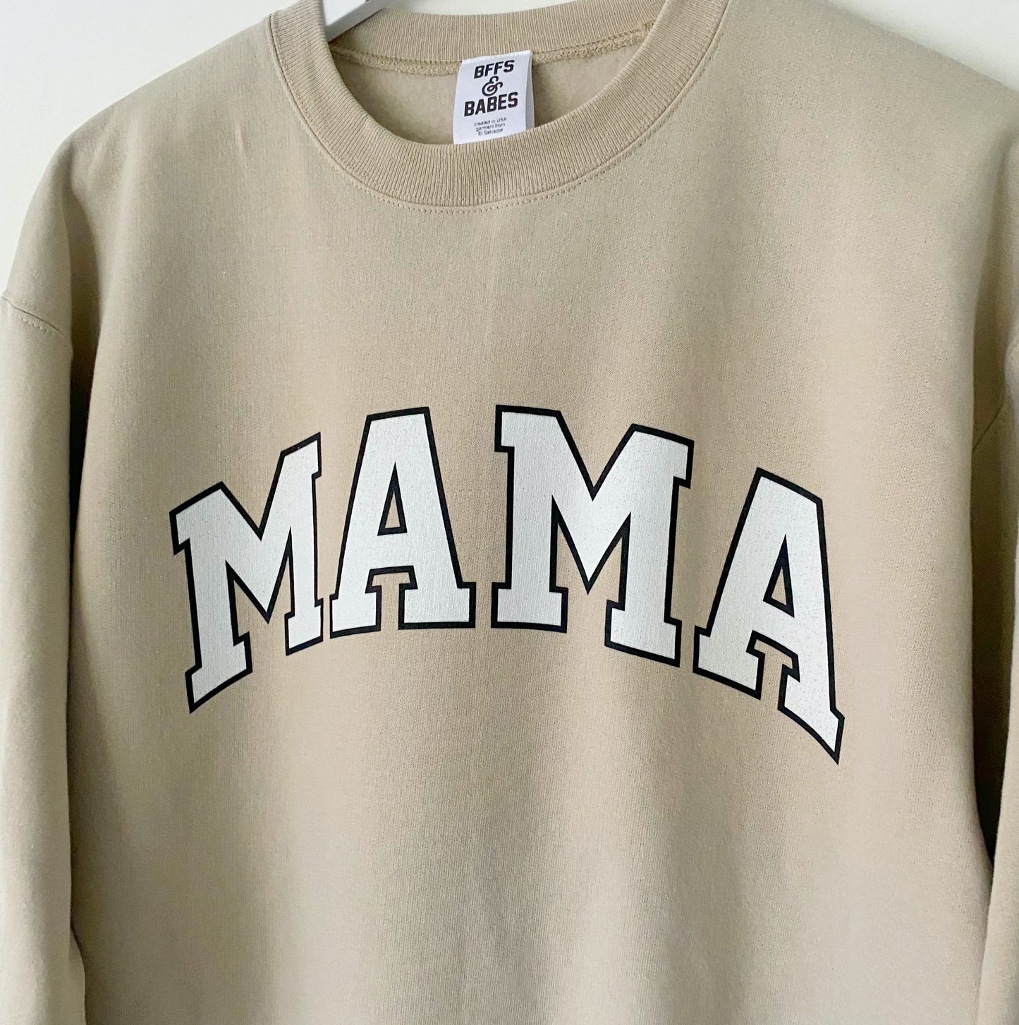 Load image into Gallery viewer, COLLEGIATE MAMA ♡ beige printed mama sweatshirt
