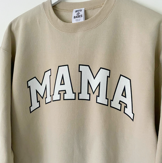 COLLEGIATE MAMA ♡ beige printed mama sweatshirt
