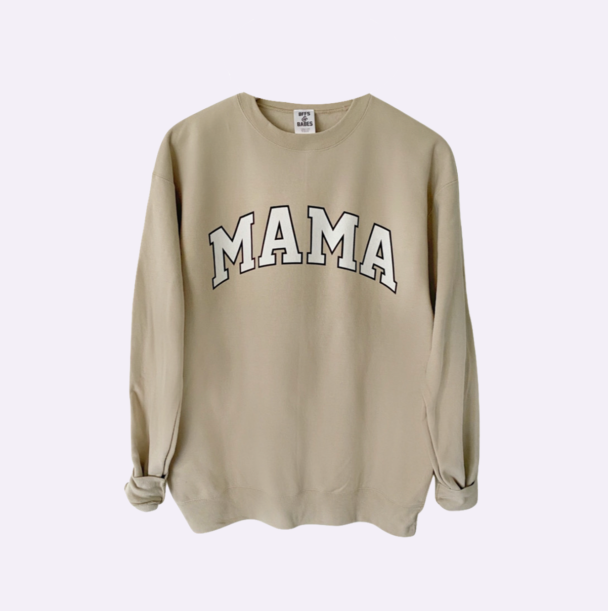COLLEGIATE MAMA beige printed mama sweatshirt BFFS BABES