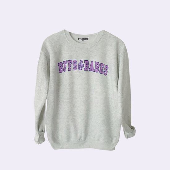 Load image into Gallery viewer, BABE SQUAD ♡ gray logo sweatshirt
