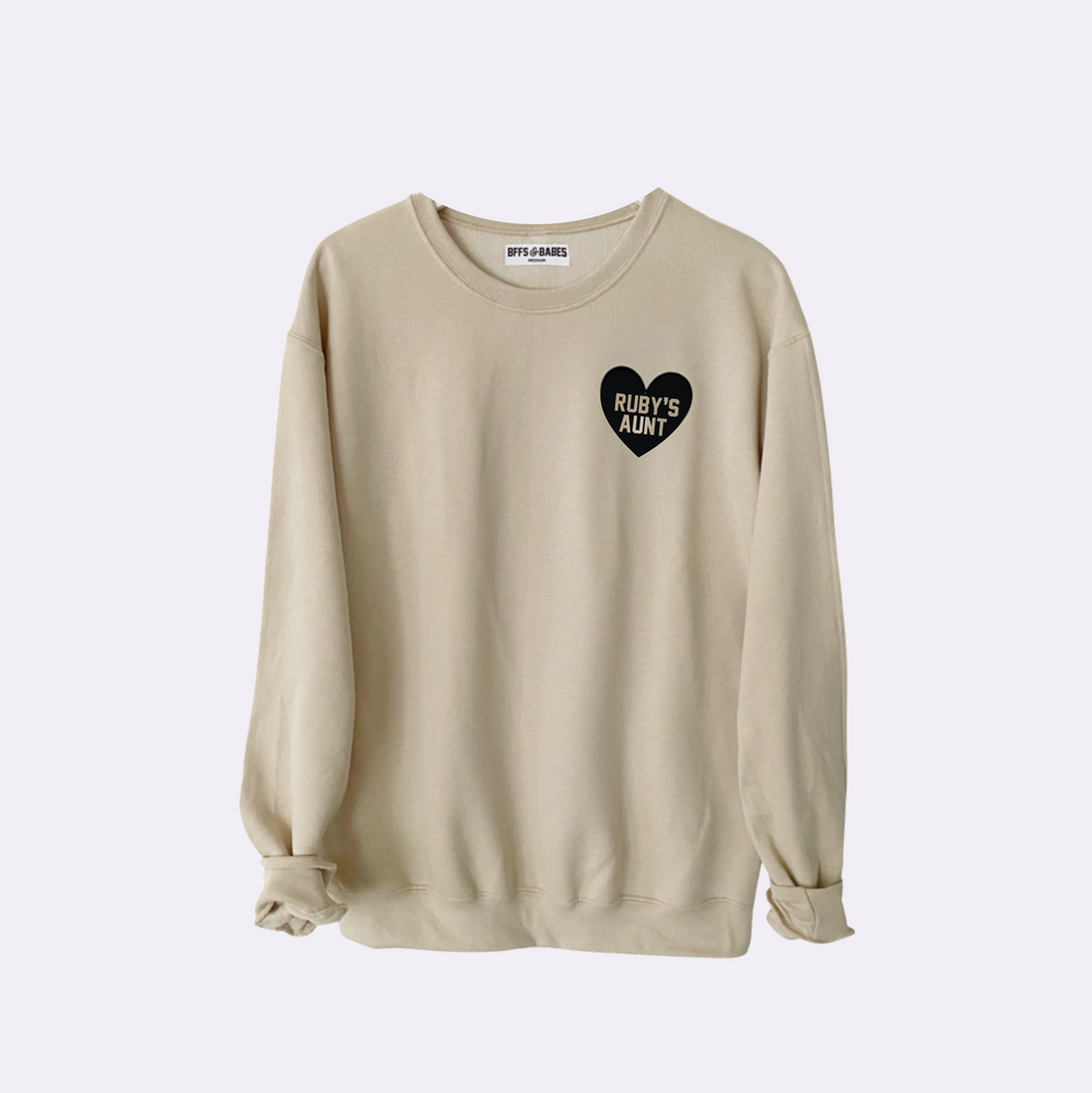 
                
                    Load image into Gallery viewer, HEART U MOST ♡ beige personalizable sweatshirt
                
            