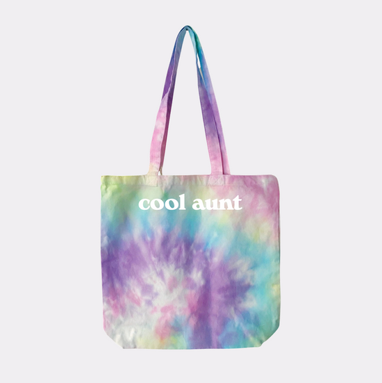 COOL AUNT MULTIE TOTE ♡ tie-dye tote bag with cool aunt print