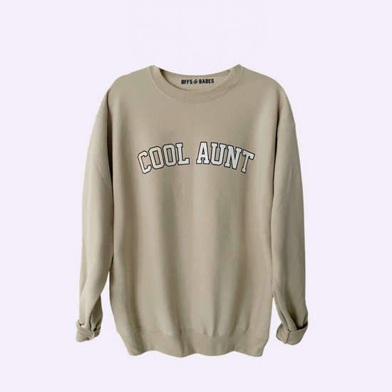Load image into Gallery viewer, COLLEGIATE AUNT ♡ beige printed cool aunt sweatshirt
