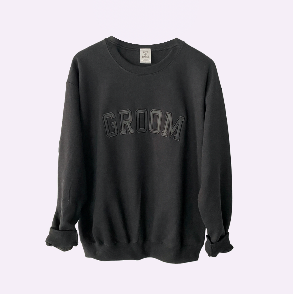 GROOM ♡ black adult embroidered sweatshirt