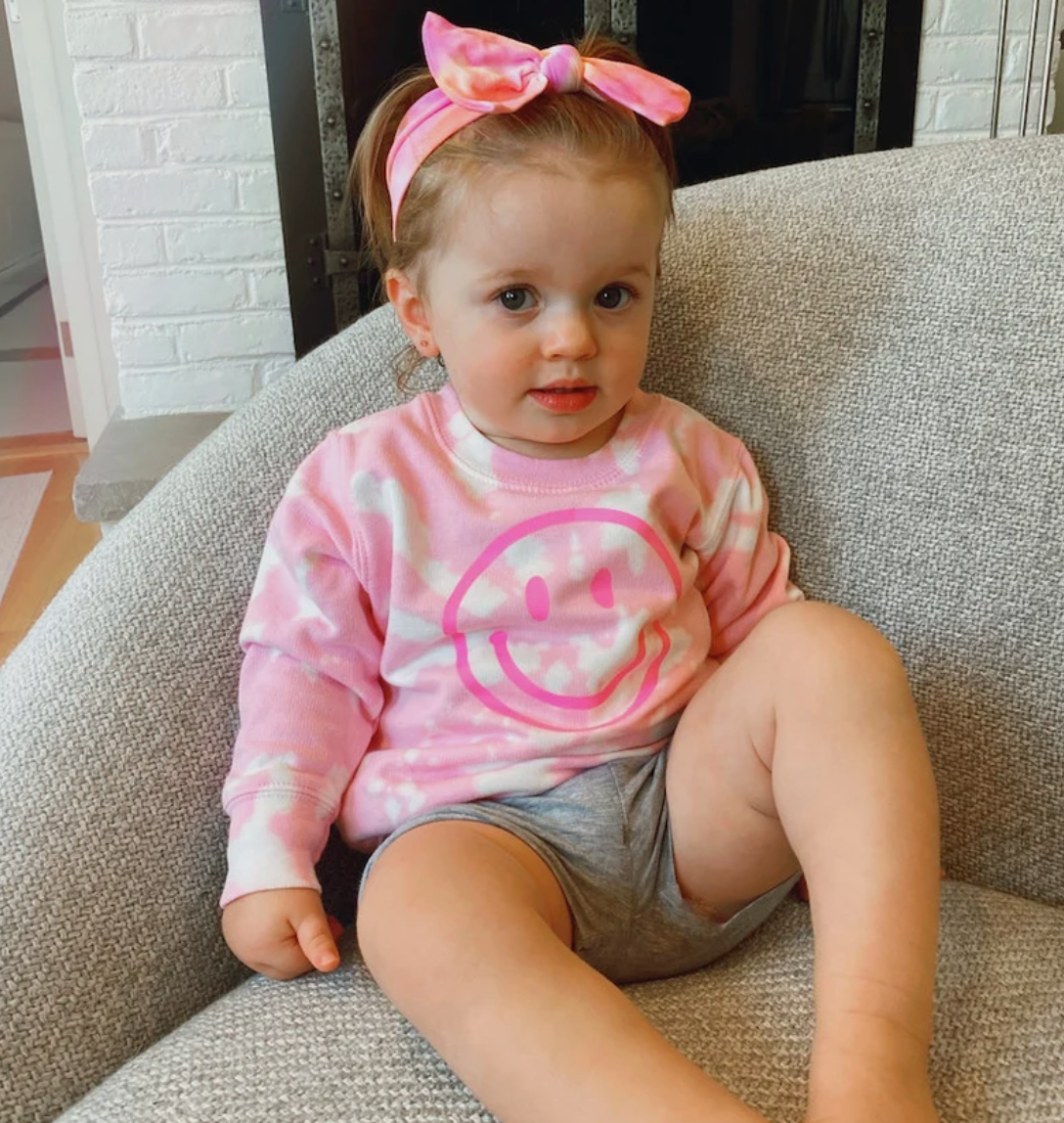 Load image into Gallery viewer, ALL SMILES ♡ tie-dye toddler sweatshirt
