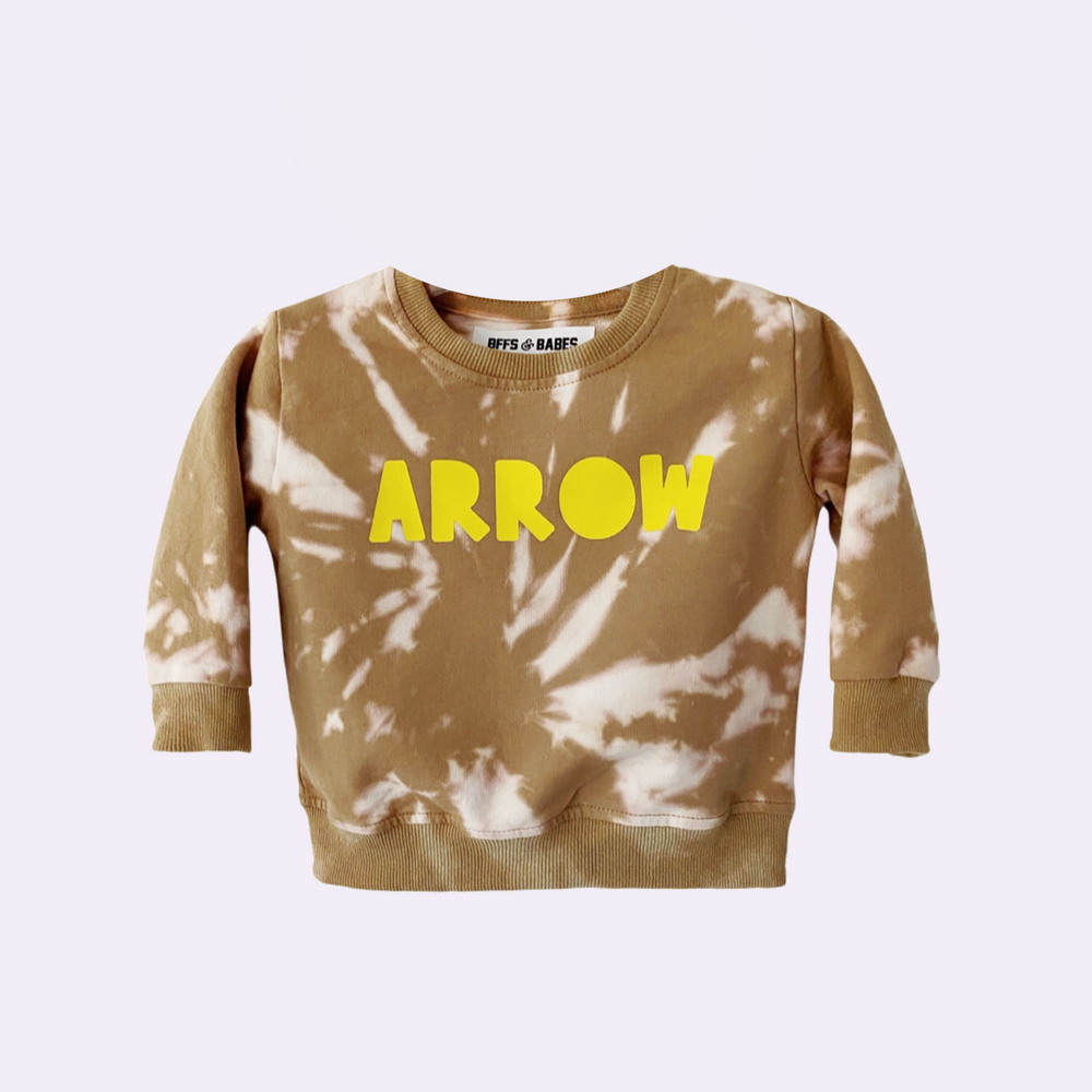 CAMEL SWIRL ♡ personalized tie-dye toddler pullover