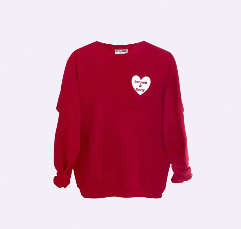 
                
                    Load image into Gallery viewer, HEART U MOST 2.0 ♡ red personalizable heart sweatshirt
                
            