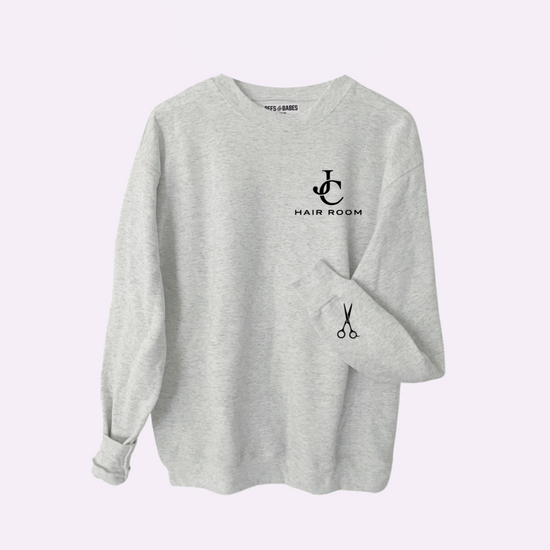 JC HAIR ROOM ♡ gray logo sweatshirt