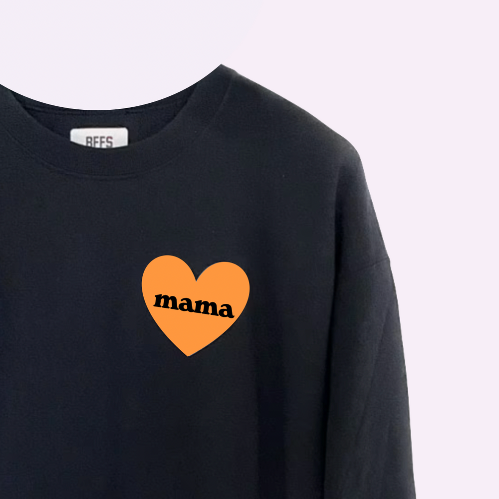 
                
                    Load image into Gallery viewer, HEART U MOST ♡ black adult sweatshirt with orange heart
                
            