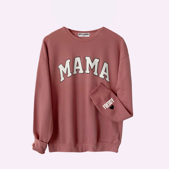 LOVE ON THE CUFF ♡ antique mama sweatshirt with personalized cuff