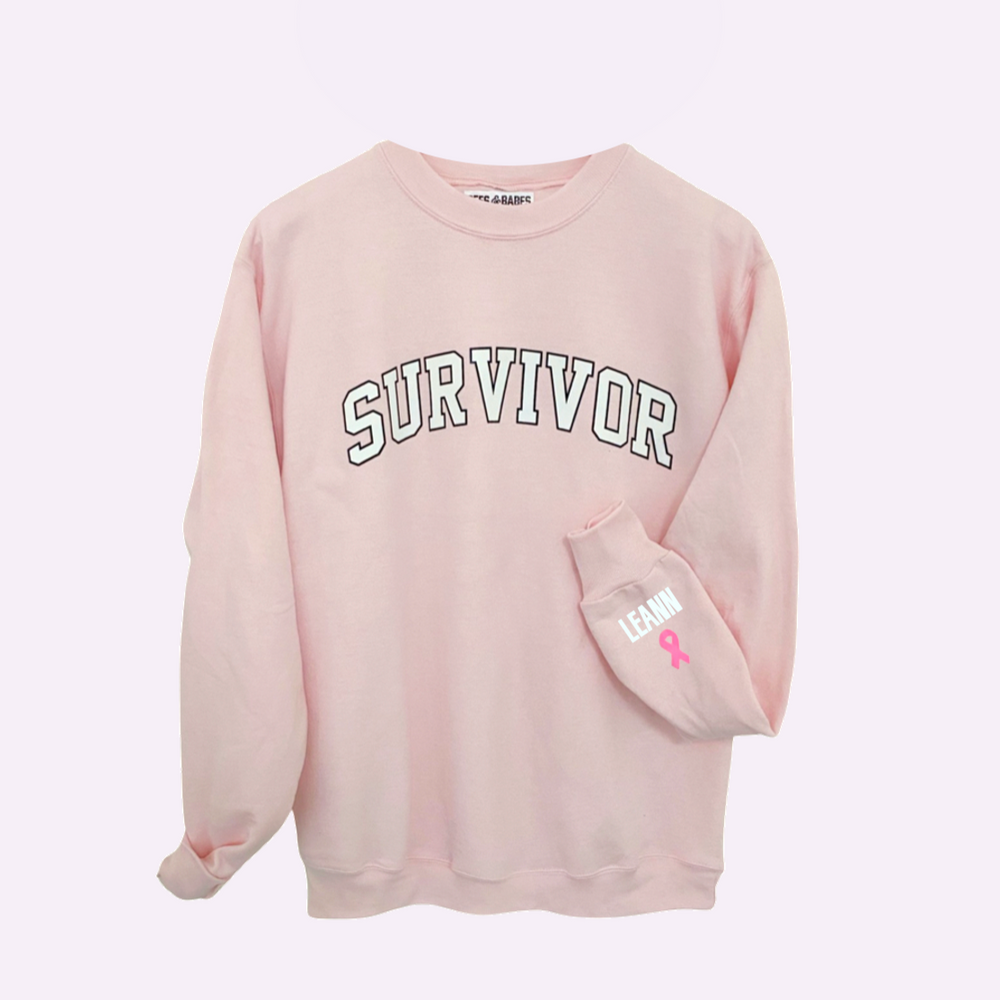 SURVIVOR ♡ personalizable ribbon on the cuff sweatshirt