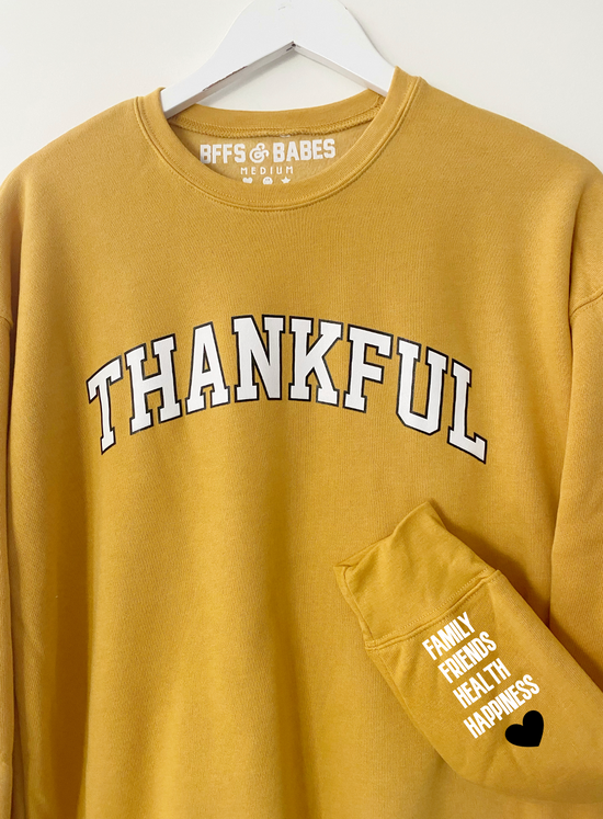 LOVE ON THE CUFF ♡ spice thankful sweatshirt with personalized cuff