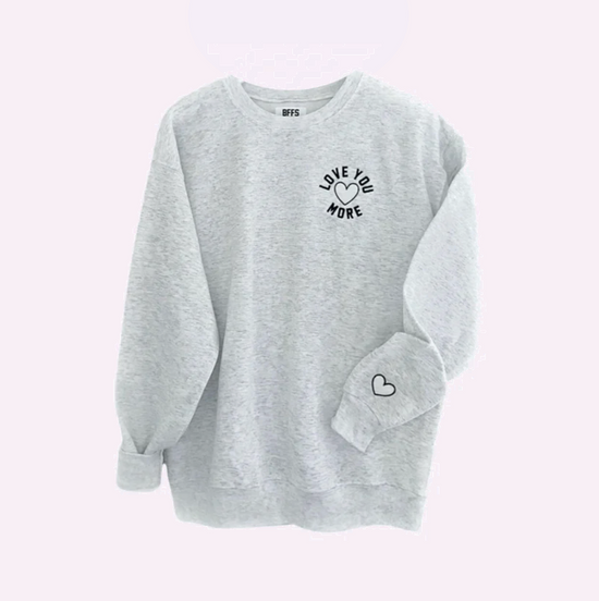 LOVE U MORE ♡ adult embroidered sweatshirt