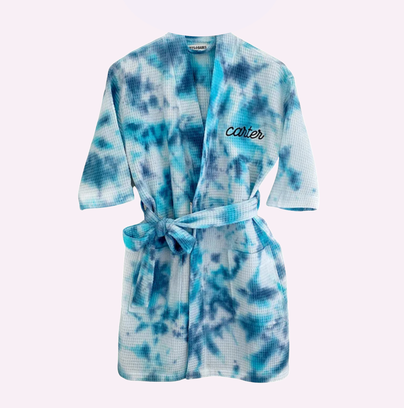 Load image into Gallery viewer, SHORE THING ♡ stitch embroidered mini robe
