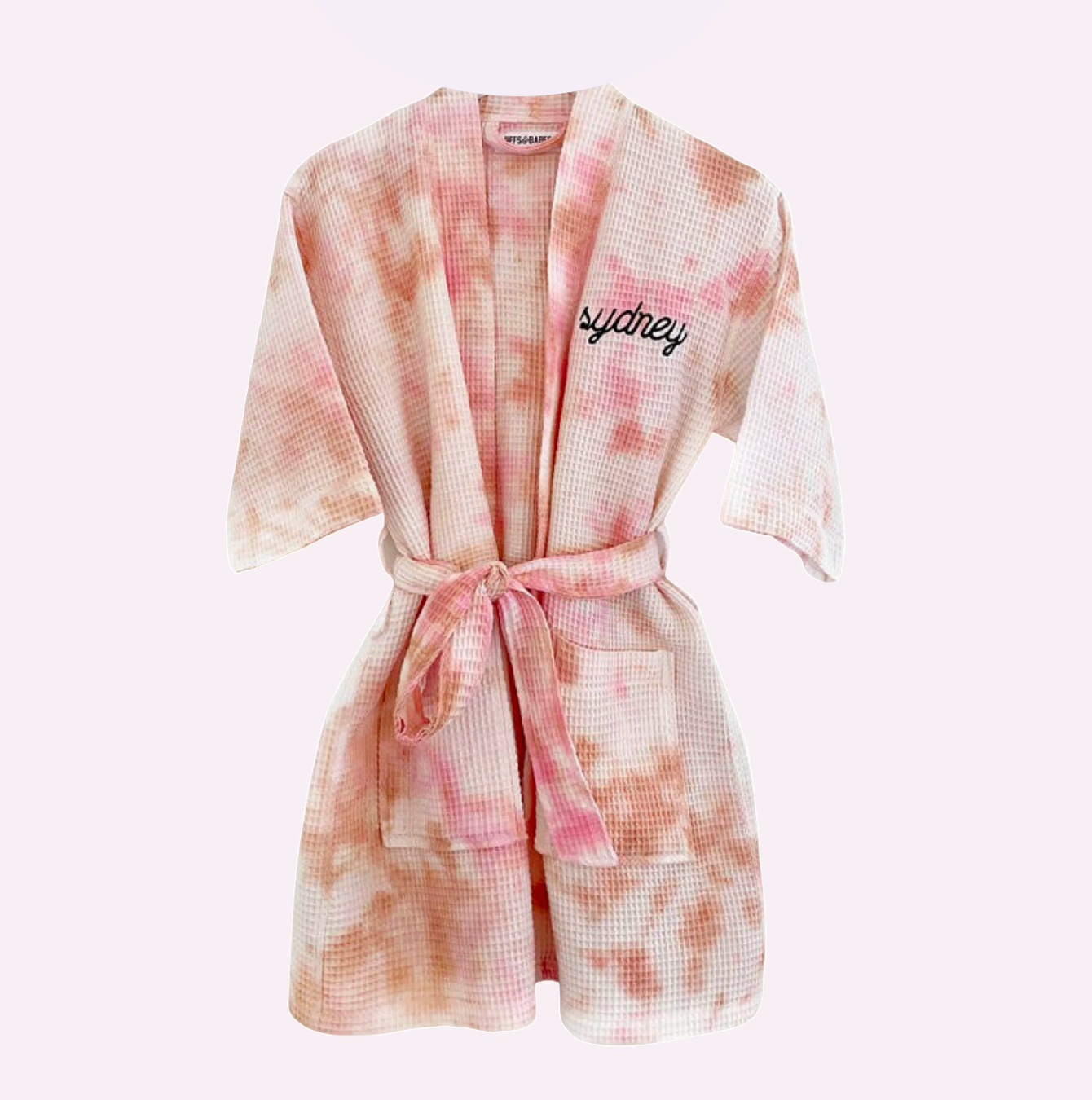Load image into Gallery viewer, DUSTDYE ROSE ♡ embroidered stitch mini robe
