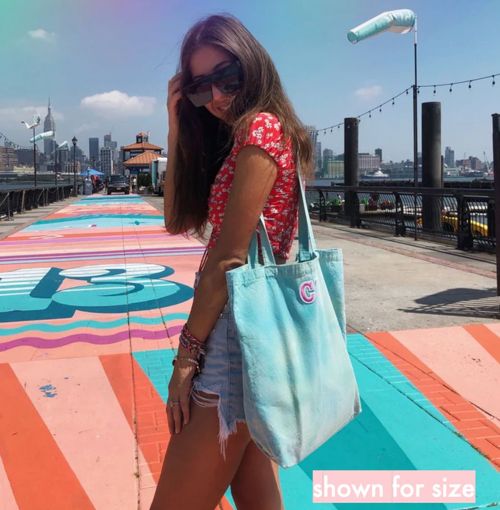 
                
                    Load image into Gallery viewer, PINKY SWEAR TOTE ♡ personalizable patch tie-dye tote bag
                
            