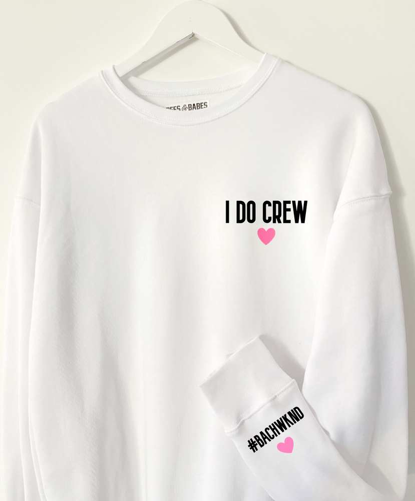 
                
                    Load image into Gallery viewer, LOVE ON THE CUFF ♡ customizable white sweatshirt with personalized cuff
                
            