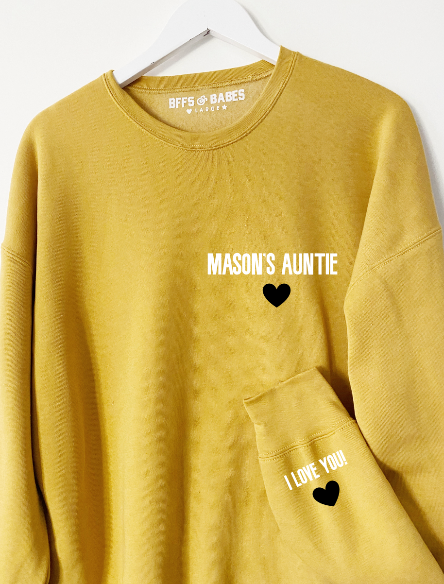 LOVE ON THE CUFF ♡ customizable spice sweatshirt with personalized cuff