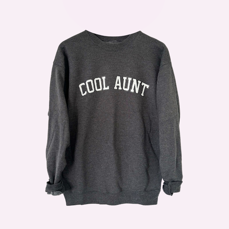 COLLEGIATE AUNT ♡ heather gray cool aunt sweatshirt