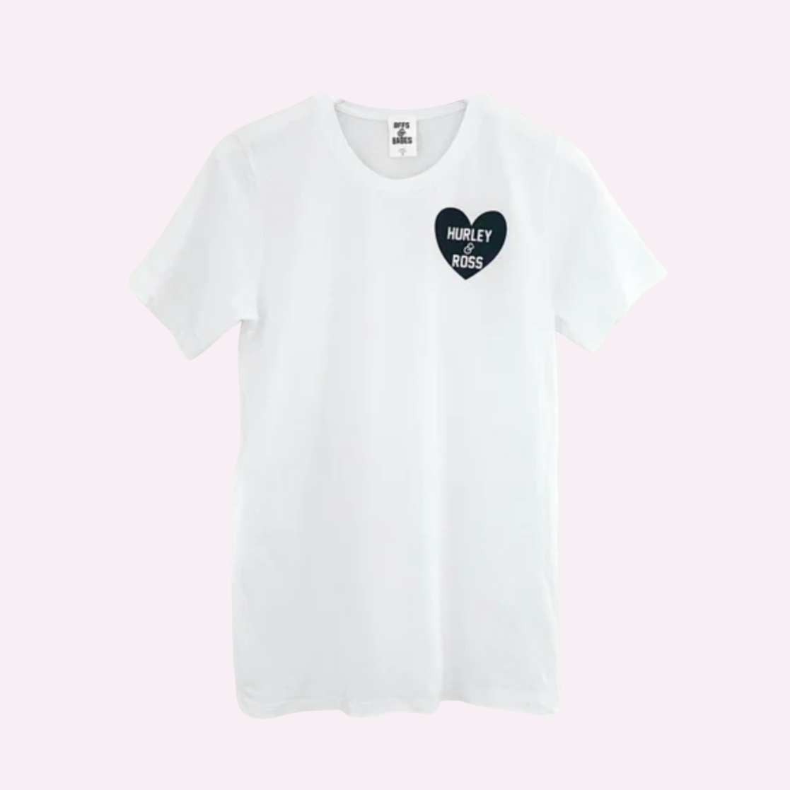 HEART U MOST ♡ white adult tee with black heart