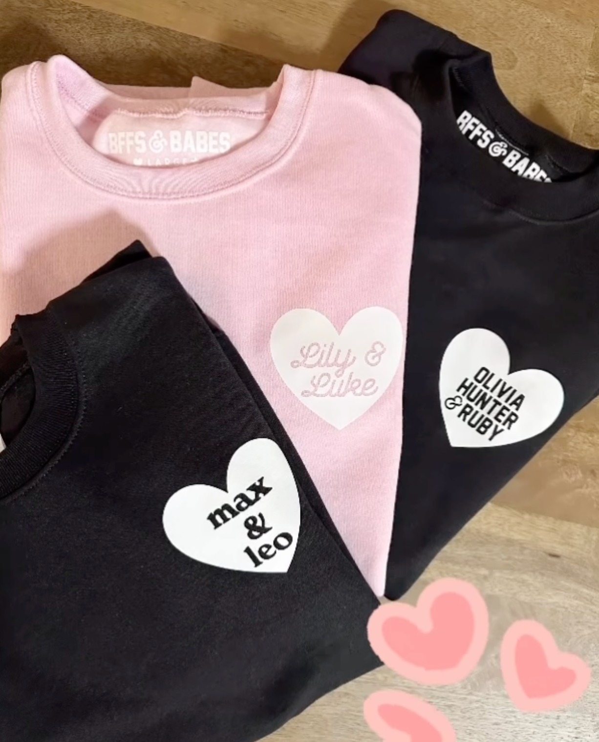 Load image into Gallery viewer, HEART U MOST ♡ light pink personalizable script heart sweatshirt
